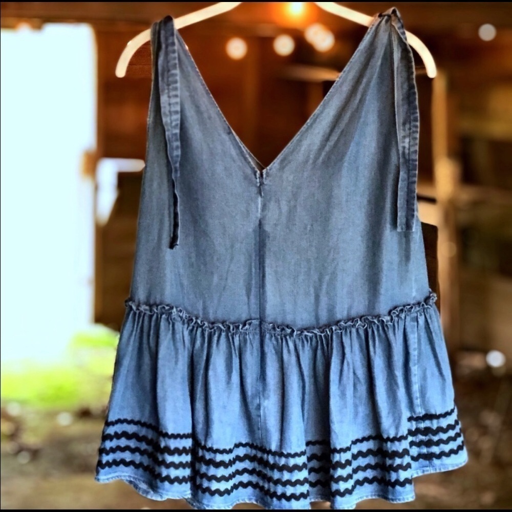 SUGAR LIPS, Jean Tank w/black rickrack - Picture 6 of 11